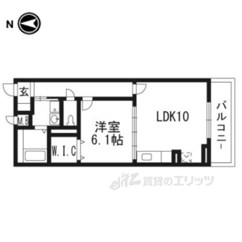 エリシオン・レジデンスⅢ(1LDK/3階)の間取り写真