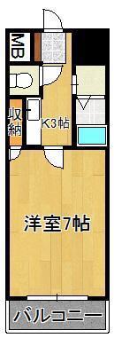 サンピア紅梅(1K/8階)の間取り写真