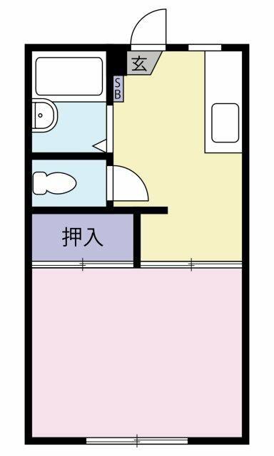 ジュネス有明(1K/1階)の間取り写真