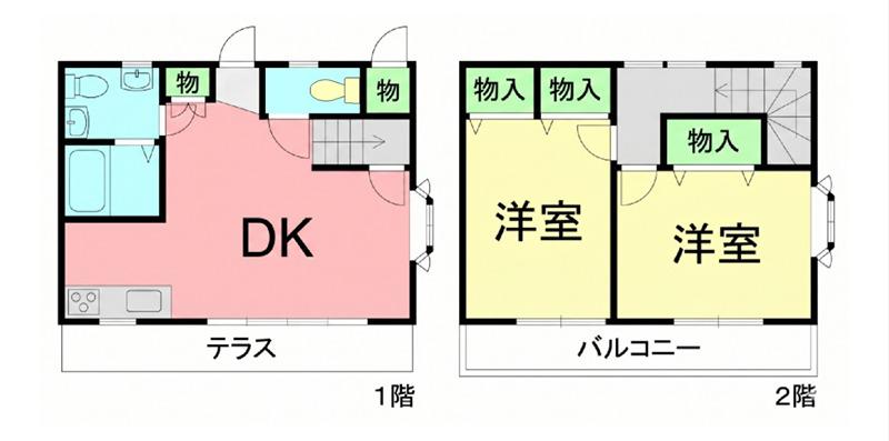 ビューテラス横浜B(2DK/1階)の間取り写真