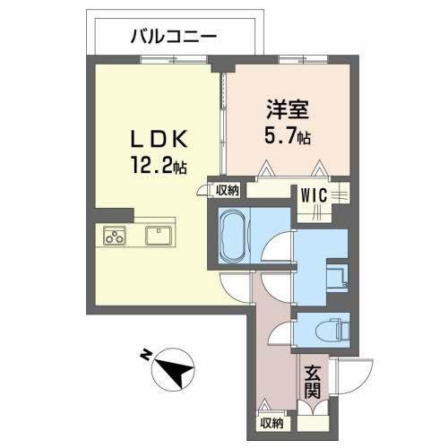 プレーデル(1LDK/3階)の間取り写真