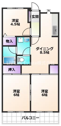 ルミエール(3DK/3階)の間取り写真