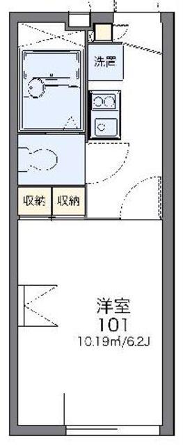 レオパレスコンフォートウッズIII(1K/1階)の間取り写真