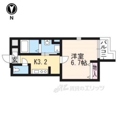 レンジ御池(1K/3階)の間取り写真