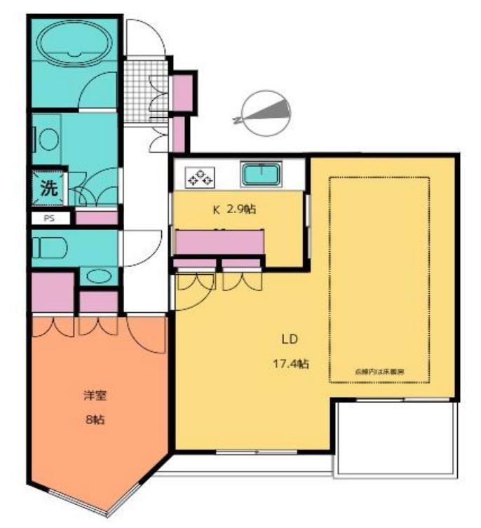 パークコート市ヶ谷ノーブルヒルズ(1LDK/3階)の間取り写真