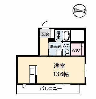 シャーメゾン佐古(ワンルーム/2階)の間取り写真
