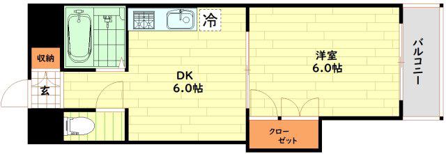 MSR天満東(1DK/5階)の間取り写真