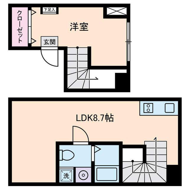 アムス早稲田(1LDK/1階)の間取り写真