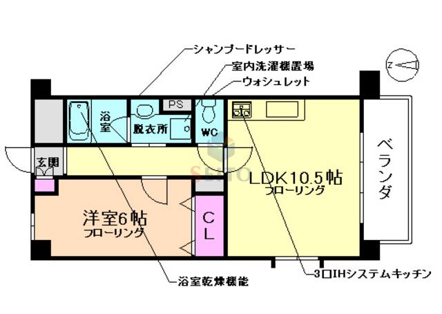 CASA VERDE (1LDK/2階)の間取り写真