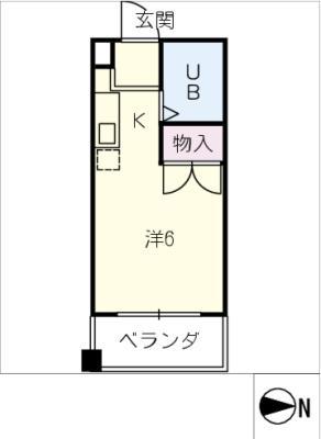 R INUYAMA(ワンルーム/5階)の間取り写真
