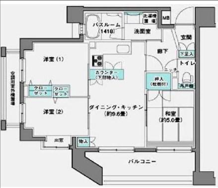 ベリテージ川口並木(3LDK/6階)の間取り写真