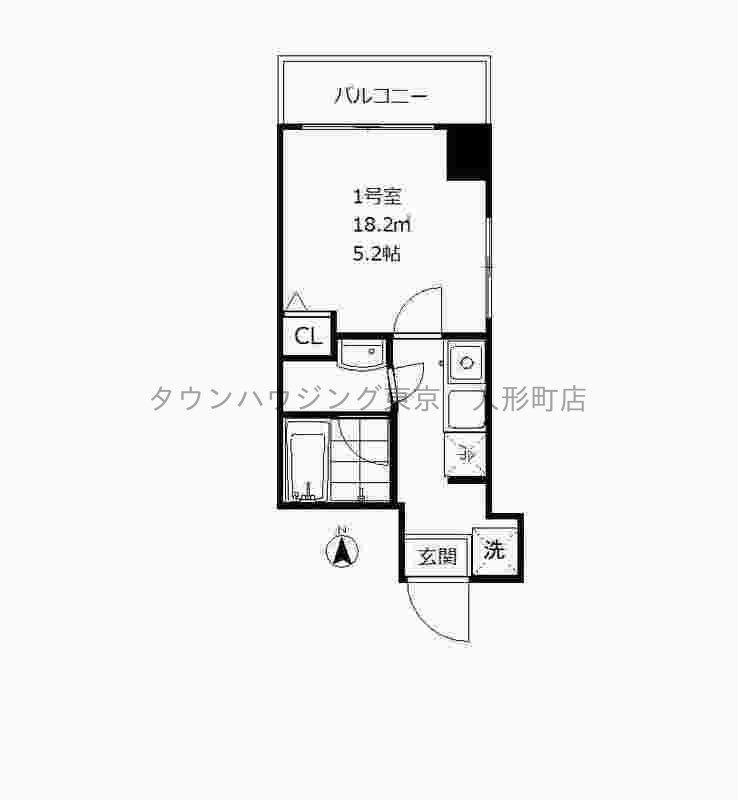 銀座アパートメントハウス(1K/5階)の間取り写真
