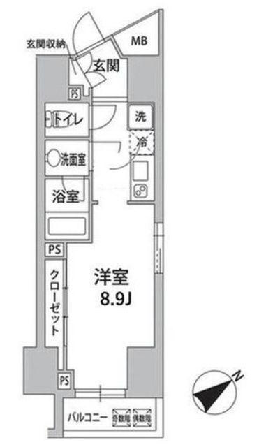 ロリエ銀座(ワンルーム/12階)の間取り写真