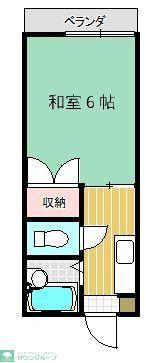 サンハイツ(1K/2階)の間取り写真