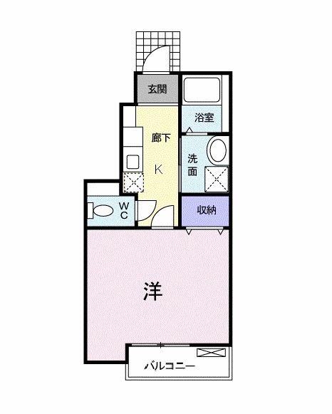 エテルノ・フィオーレ(1K/1階)の間取り写真