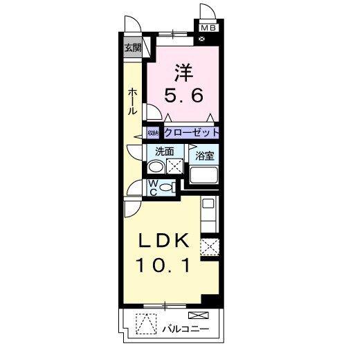 プラシード・レジデンス 鎌倉(1LDK/3階)の間取り写真