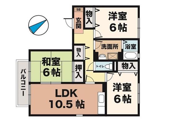 アルパポンテ(3LDK/2階)の間取り写真