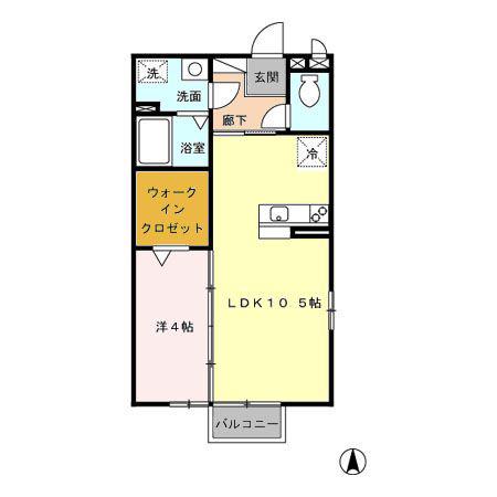 クレール・コート(1LDK/1階)の間取り写真