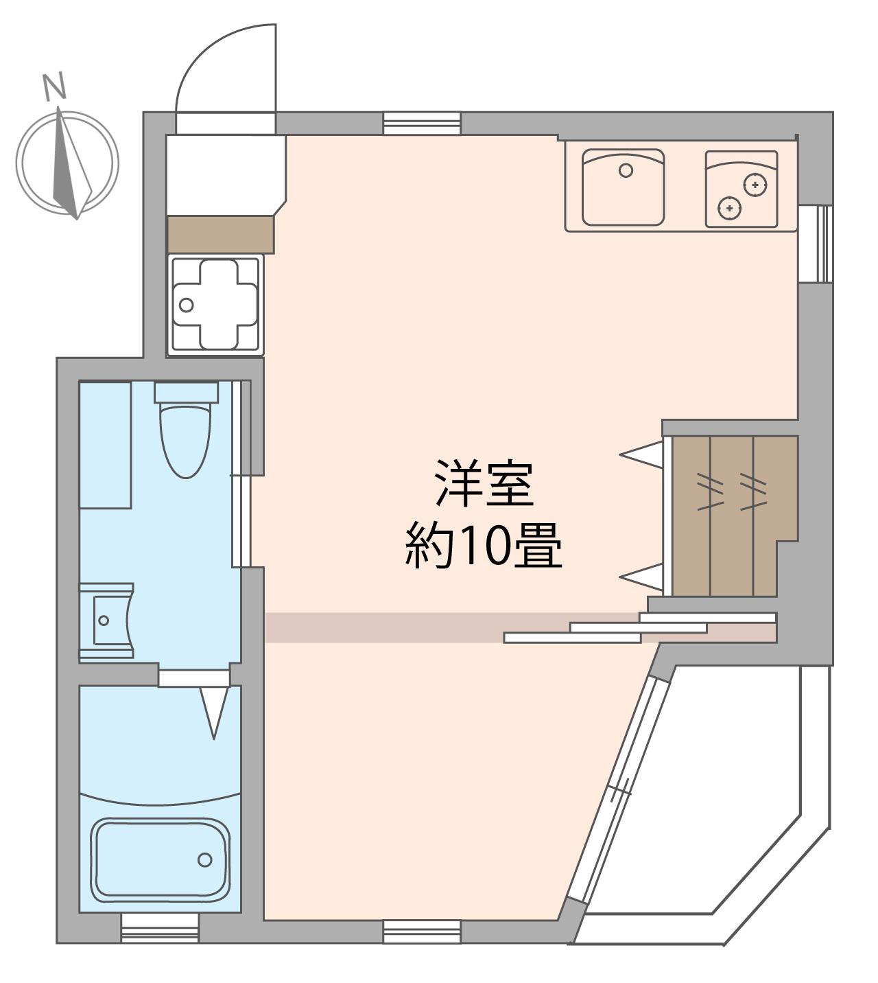 リヴェルピーヌ北澤(1K/2階)の間取り写真
