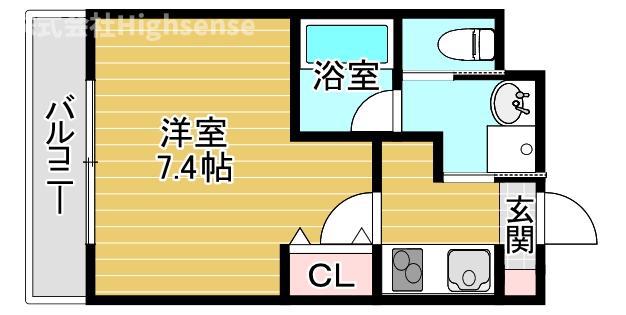 AILE京橋(1K/3階)の間取り写真