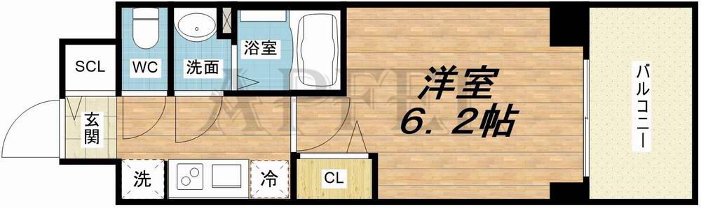プレサンス堺筋本町ディスティニー(1K/3階)の間取り写真