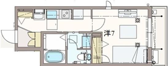 シャルマンドミールM(1K/2階)の間取り写真