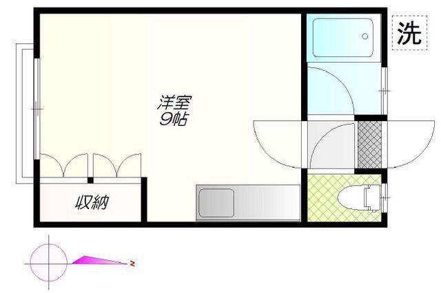 第よん小野荘(ワンルーム/2階)の間取り写真