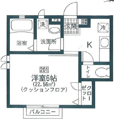 GRACE COURT(1K/2階)の間取り写真