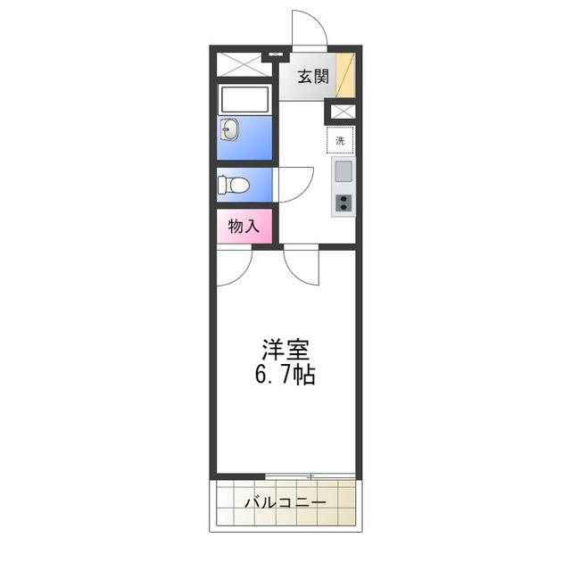 レオパレスフォンターナ老松(1K/3階)の間取り写真