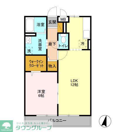 サンライズ蒲生(1LDK/3階)の間取り写真