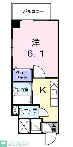 パルテノン(1K/3階)の間取り写真