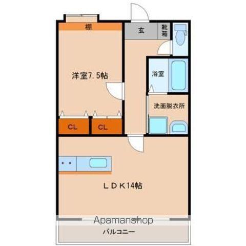 ニチエン大橋(1LDK/3階)の間取り写真