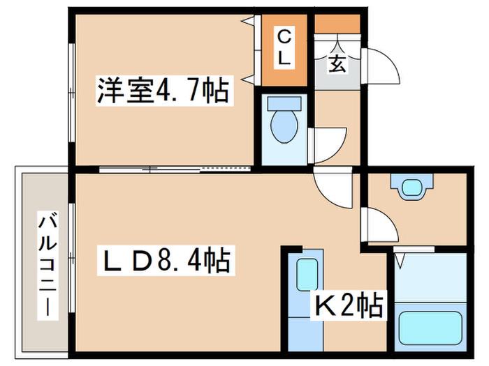 エトワール(1LDK/4階)の間取り写真