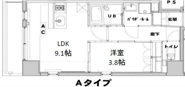 オールメゾン西荻窪(1LDK/4階)の間取り写真