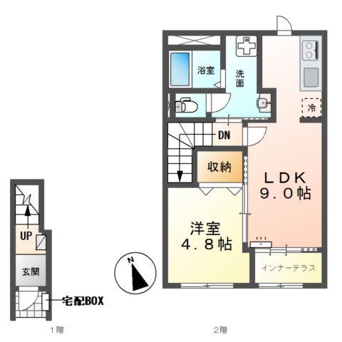筒尾4丁目アパート(1LDK/2階)の間取り写真