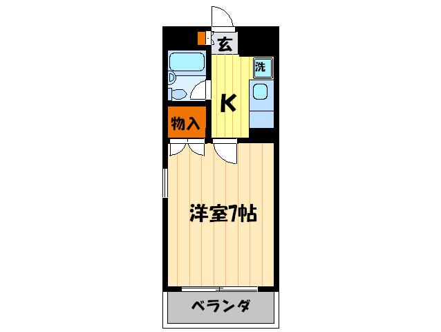橋本マンション(1K/3階)の間取り写真
