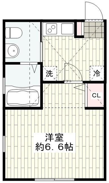 グランドヴュー杉田(1K/1階)の間取り写真