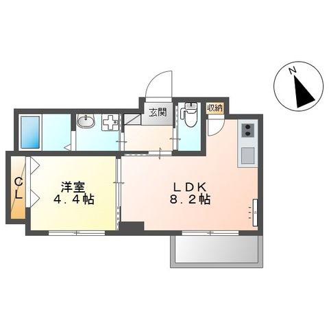 ヴァンベール横濱(1LDK/2階)の間取り写真