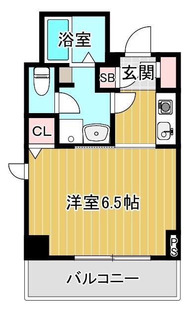 アクアプレイス東天満(1K/2階)の間取り写真