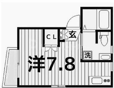 プライムコート(ワンルーム/4階)の間取り写真