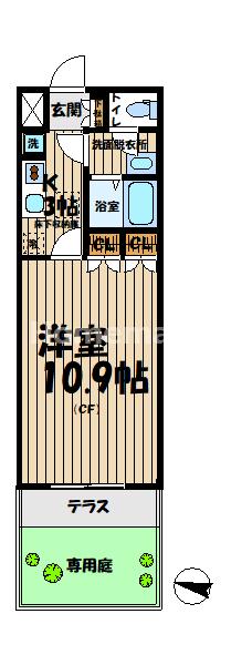 サニーヒル(1K/1階)の間取り写真