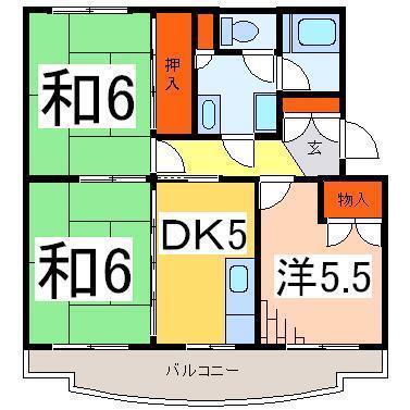 ハイツ中山(3DK/3階)の間取り写真