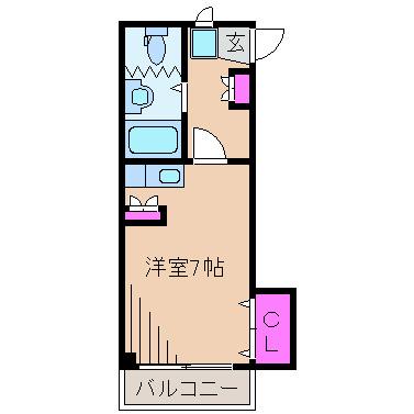 村田ハイツ(ワンルーム/3階)の間取り写真