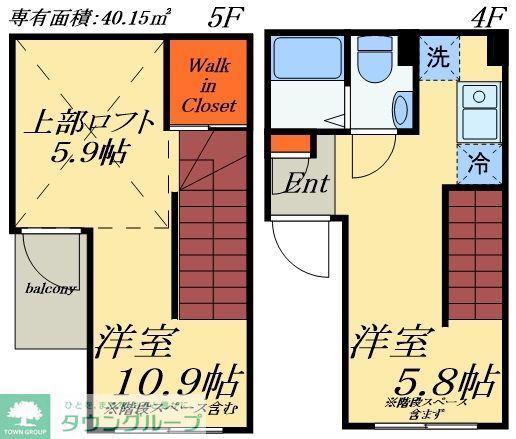 EXIA浅草橋(1DK/4階)の間取り写真