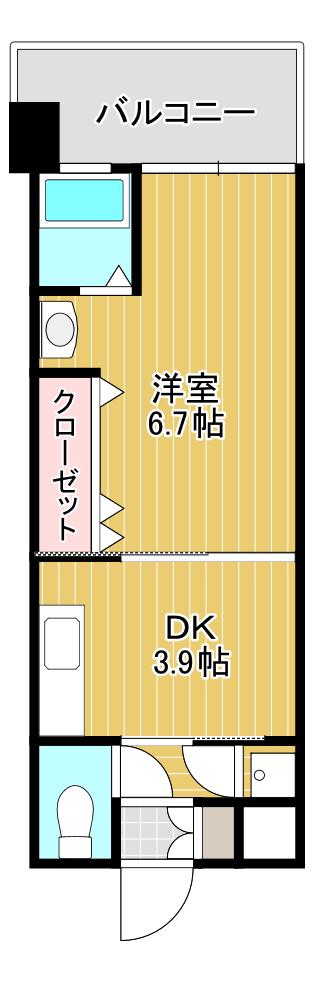 NO-47プロジェクト2100小倉駅(1DK/11階)の間取り写真