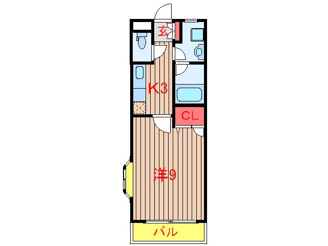N´Sフラット(1K/2階)の間取り写真