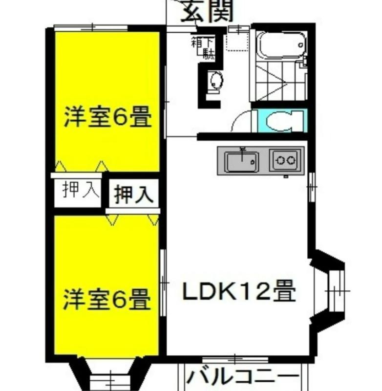 グランシャリオ 4番館(2LDK/1階)の間取り写真