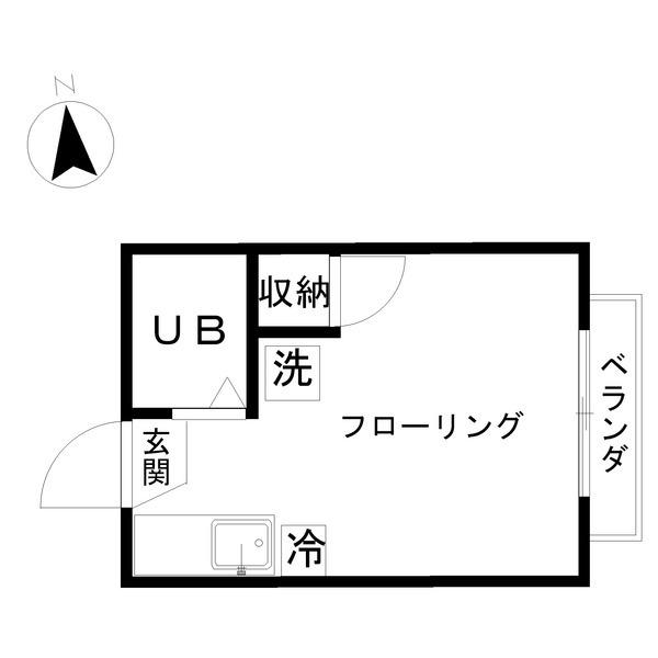 錦が丘ヒルズ(ワンルーム/2階)の間取り写真