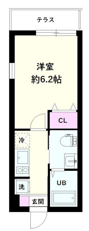 NSGATE江北1(1K/1階)の間取り写真