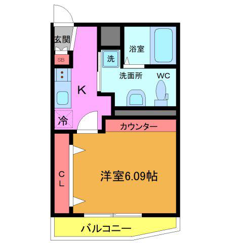 アーバングレース行徳(1K/2階)の間取り写真